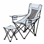 Ozark Trail Lounge Camping Chair w/ Padded Headrest & Detached Footrest $17.50