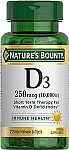 72-Count Nature's Bounty Vitamin D3 10000IU $3.74