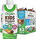 12-pack Orgain Organic Kids Nutritional Protein Shake, Chocolate (8.25 fl oz) $10.76
