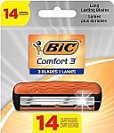 14-Ct BIC Comfort 3 Refillable Refill Razor Cartridges $6.58