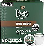 60-Count Peet's Coffee Dark Roast K-Cup Pods for Keurig Brewers $23