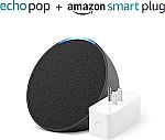 Amazon Echo Pop + Smart Plug +  2' Pre-Lit Mini Artificial Christmas Tree $20