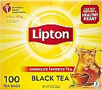 100 Count Lipton Tea Bags, Black Tea $3.73