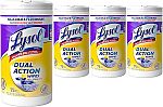 4-pack Lysol Dual Action Disinfectant Wipes 75 ct $9.47