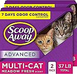 2-Pk 18.5-Lbs Scoop Away Advanced Multi-Cat Clumping Cat Litter $13