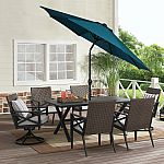 9' Mainstays Round Outdoor Tilting Patio Umbrella w/ Crank $26.86