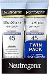 2-Ct 3-Oz Neutrogena Ultra Sheer Dry-Touch Sunscreen Lotion $11