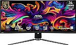 MSI MAG341CQP QD-OLED 34 Curved UWQHD Gaming Monitor $575.99