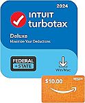 TurboTax Deluxe + State 2024 + $10 Amazon Gift Card $46 and more