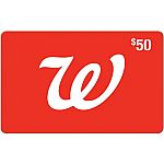 $50 Walgreens eGift Card $42.50