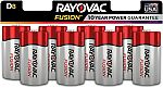 8-Ct Rayovac Fusion D Batteries $6