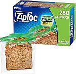 280 Count Ziploc Sandwich and Snack Bags $7 and more