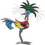 19″ Alpine Corporation Wild Tropical Metal Rooster Yard Statue Decoration $8.85