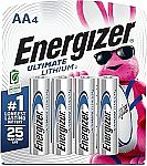 4-Ct Energizer Ultimate Lithium AA Batteries $7.42