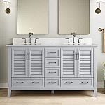 Home Decorators Collection Dennick 60 in. Double Sink Gray Bath Vanity $379 and more