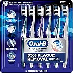 6 Count Oral-B Pro Health CrossAction All in One Soft Toothbrushes $11.69