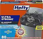 80-Ct 13-Gal Hefty Ultra Strong Tall Kitchen Trash Bags $11.37