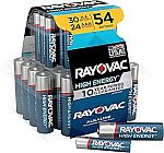 Rayovac Aa & AAA Alkaline Batteries 54 Pack $13