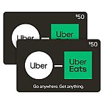 2-Count $50 Uber / Uber Eats E-Gift Cards $75