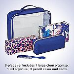 5-Piece Conair Toiletry & Cosmetic Bag Set $5.90