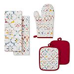 5-Piece Mainstays Oven Mitt Set w/ Towel & Pot Holders $4.15