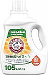 Arm & Hammer 105 Loads Sensitive Skin Free & Clear Liquid Laundry Detergent $5.59 and more