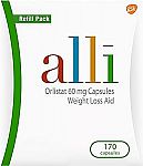 170 Count alli Diet Weight Loss Supplement Pills, Orlistat 60Mg Capsules $48