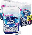 8-pack 150pc Mentos Clean Breath Sugarfree Hard Mint $15.40 and more