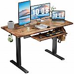 48" x 24"  Standing Electric Adjustable Height Desk with Keyboard Tray $79.47