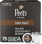 75-Count Peet's Coffee Major Dickason's Blend K-Cup Coffee Pods (Dark Roast) $23.99