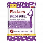 90-Count Plackers Gentleslide Dental Flossers (Mint) $1.62