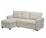 Homestock 78" Velvet Sleeper Sectional Sofa w/ Storage $360.05