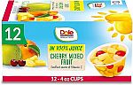 12 Count 4oz Dole Fruit Bowls Snacks Cherry Mixed Fruit $4.77