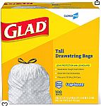 100-Ct Glad Tall Kitchen Drawstring Trash Bags from CloroxPro Glad $13.86