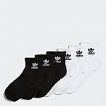 6 Pairs Adidas Trefoil Quarter Socks (Kids) $6