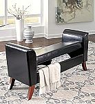 Signature Design by Ashley Contemporary Faux Leather Storage Bench with Lift Top Storage $66