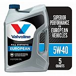 5 QT Valvoline European Vehicle Full Synthetic 5W-40 Motor Oil $19.97