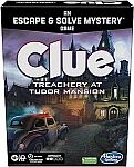 Clue Board Game Treachery at Tudor Mansion, Escape Room Game $6.51