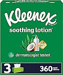 3-Pack 120-Count Kleenex 3-Layer Facial Tissues (Soothing Lotion) $4.74