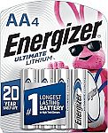 4-Ct Energizer Ultimate Lithium AA Batteries $7