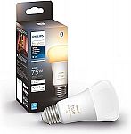 75W Philips Hue Smart A19 1100LM E26 LED Bulb (White Ambiance) $15.99