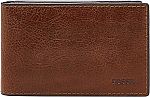 Fossil Men's Slim Minimalist Bi Fold Leather Wallet with Money Clip $11.99