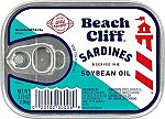 3.75 oz Beach Cliff Wild Caught Sardines in Soybean Oil $0.67 and more