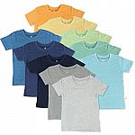 10-Pack HonestBaby 100% Organic Cotton Unisex Baby Short Sleeve T-Shirts from $14.56