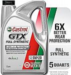 Castrol GTX Full Synthetic 0W-20 Motor Oil, 5 Quarts $20.48 