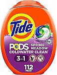 112 count Tide PODS Laundry Detergent Soap Pods $21.88 + $5.50 credit