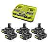 RYOBI ONE+ 18V (6) 1.5 Ah Batteries with Dual-Port Charger Starter Kit $149