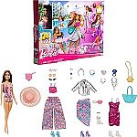 24-Piece Barbie Fashion Advent Calendar w/ Doll, Clothing & Accessories $11.18