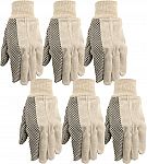 6-Pairs Wells Lamont Canvas Work Gloves (Economy Dotted) $4.28