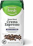 Amazon Fresh House Blend Crema Espresso, Whole Bean, Medium Roast, 2.2 lb $8.43